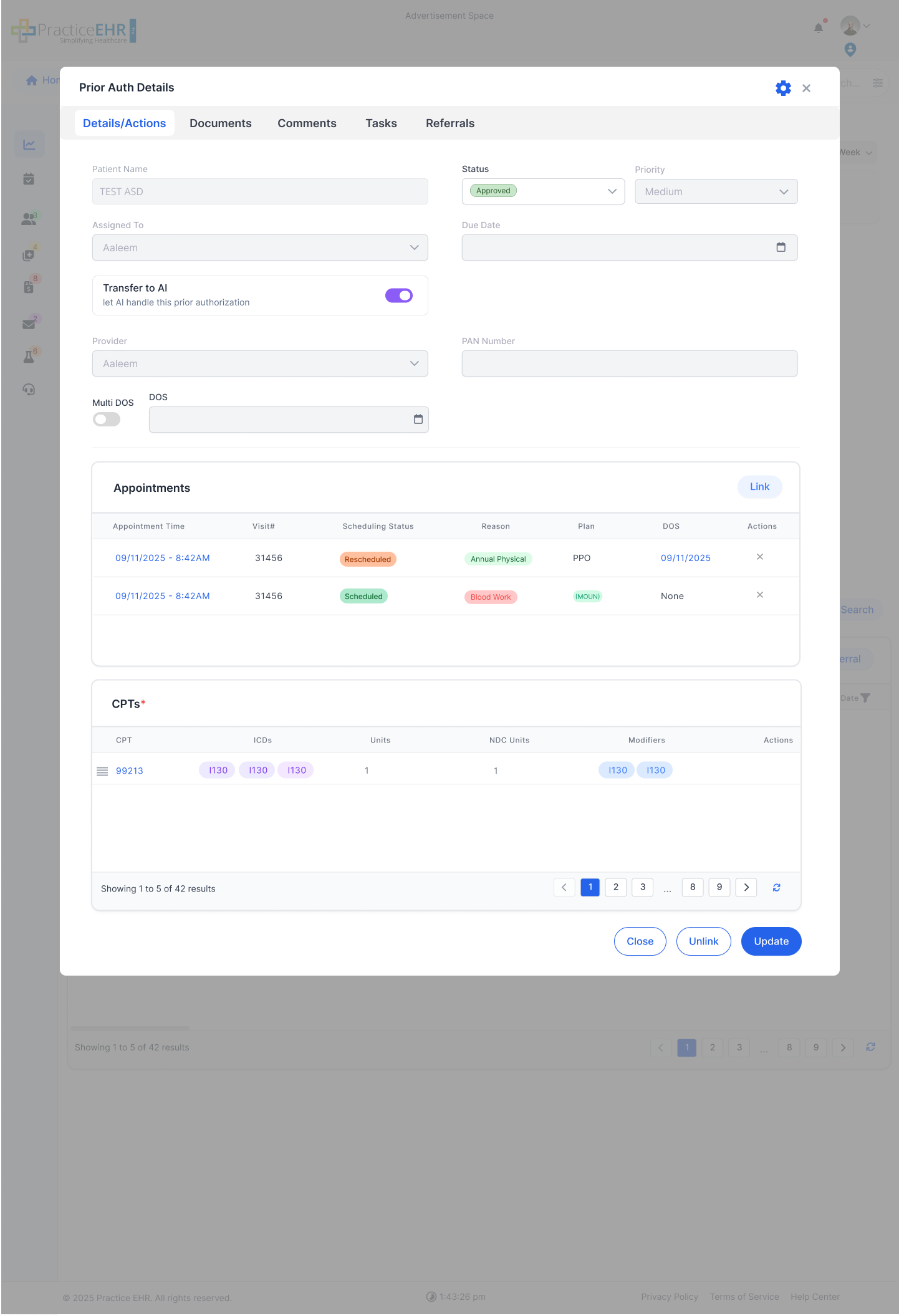 Approved prior authorization in non-editable state after two days